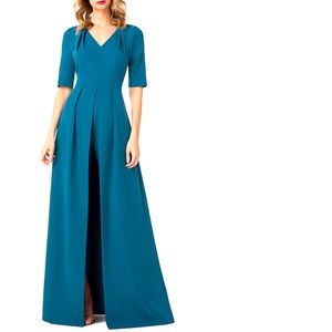 Kay Unger formal Jumpsuit in peacock color size 2 practically new